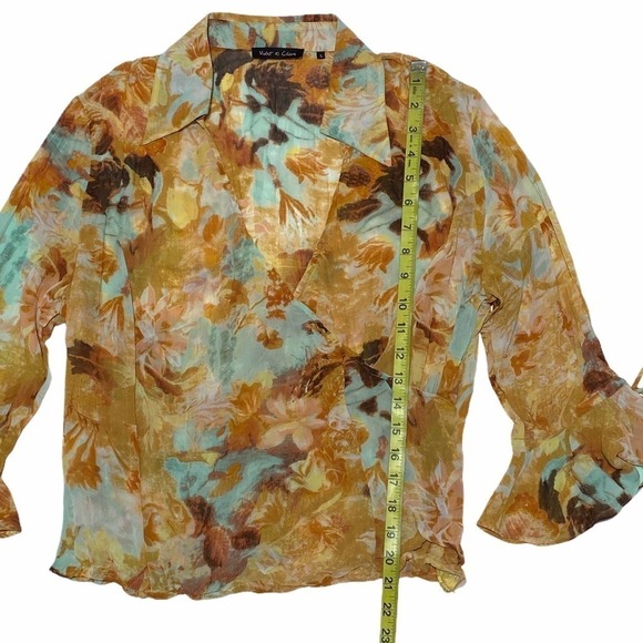 VIOLET & Claire Floral Career-wear Blouse Large - Picture 8 of 11